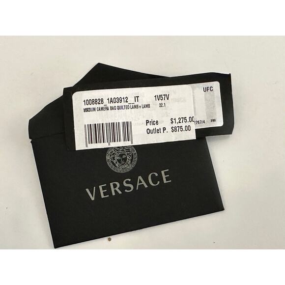 NWT $1275 Versace Quilted Lamb Leather Blue Medium Shoulder Bag 1008828 Italy - Picture 11 of 16